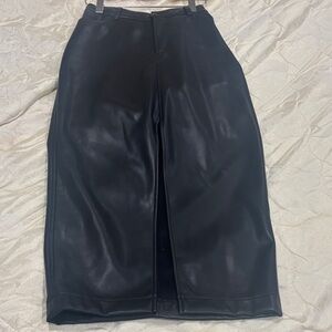 Heartloom Black Leather Pencil Skirt